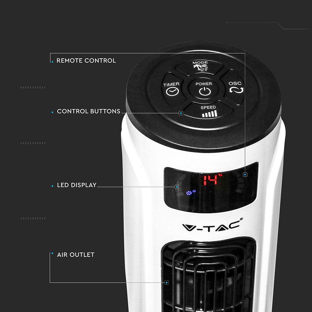 VT-5566 55W TOWER FAN(EU PLUG) WORKS WITH ALEXA & GOOGLE HOME