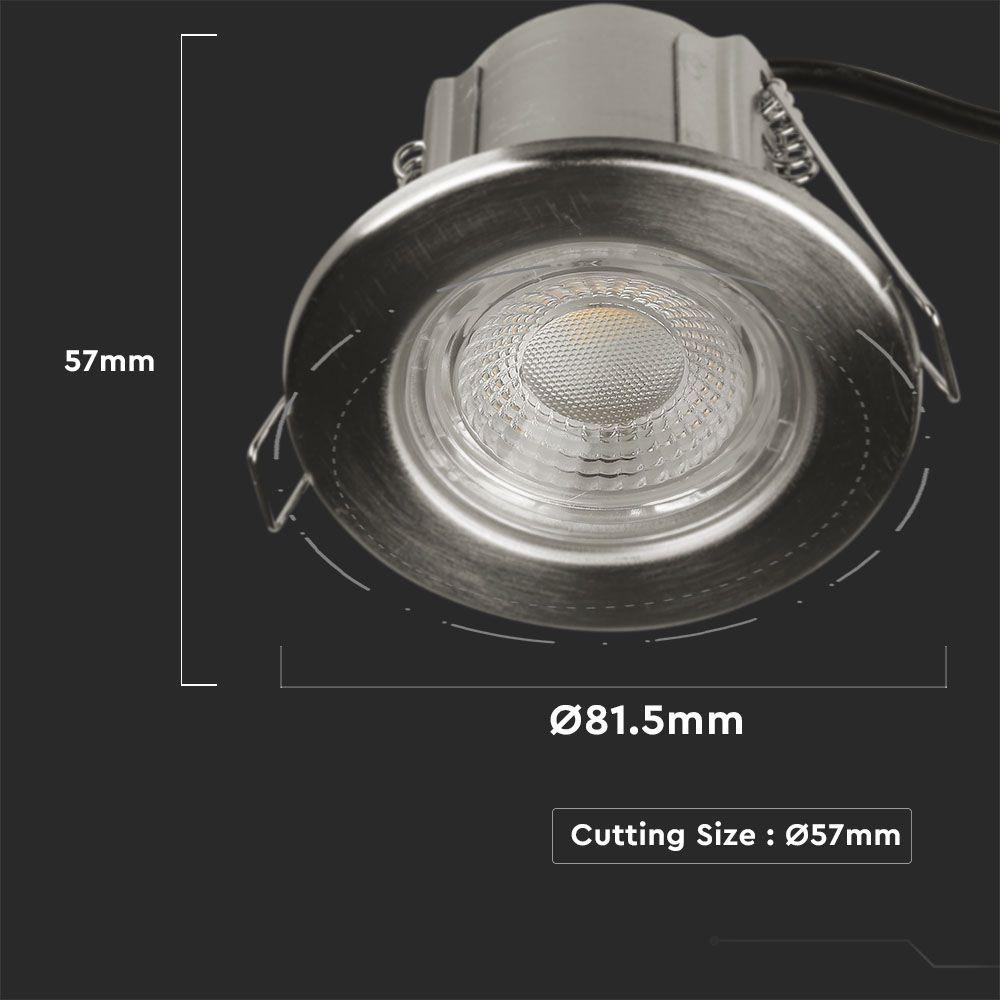 VT-885 5W SPOTLIGHT FIRERATED FITTING SAMSUNG CHIP 3000K NICKLE 10PCS/PACK