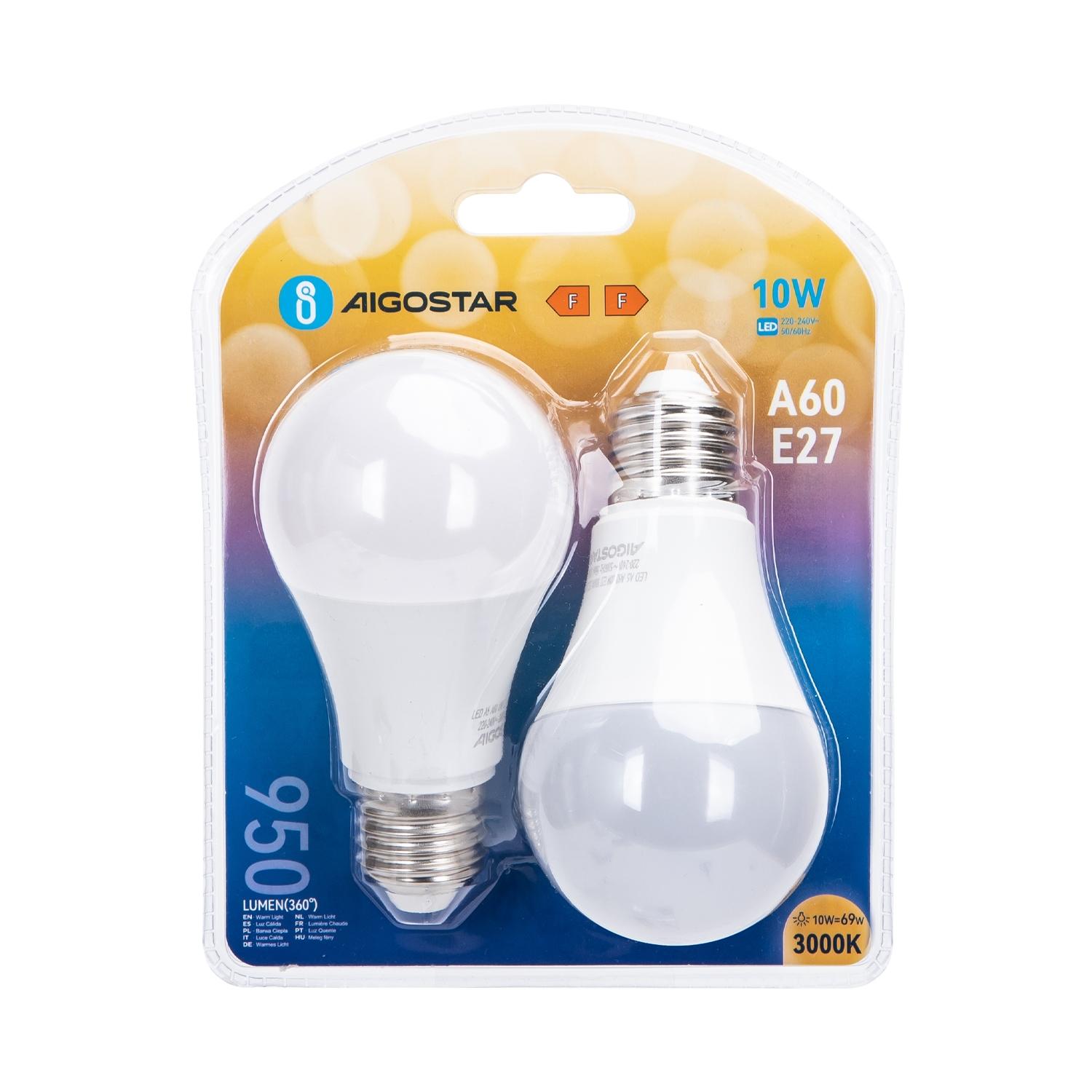 LED E27 10W A60 2pcs ( general bulb )