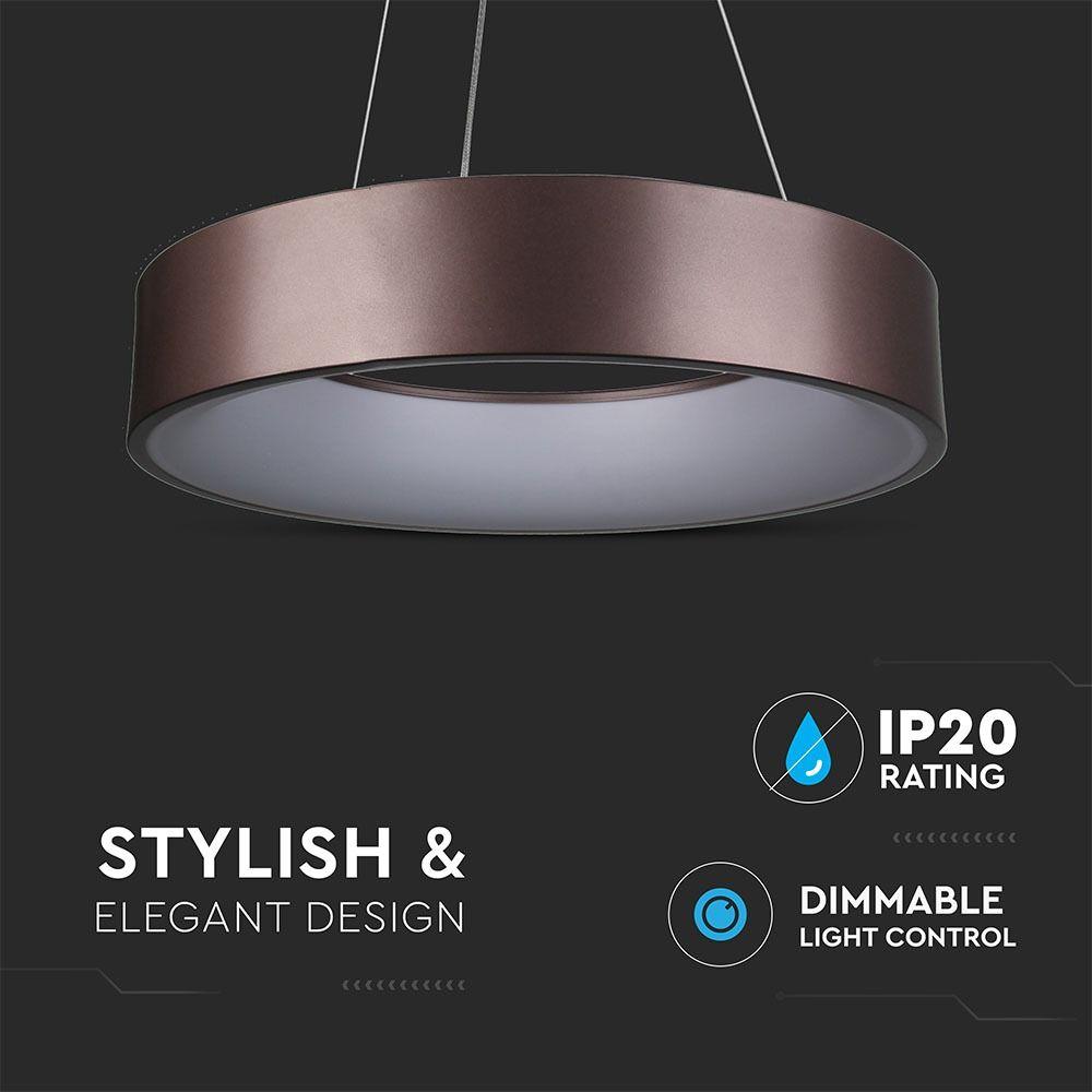 VT-32-1D 30W LED SURFACE SMOOTH PENDANT LIGHT 3000K-COFFEE COLOR,DIMMABLE