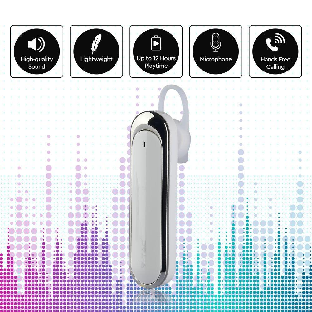 VT-6800 BLUETOOTH HEADSET-170mah BATTERY-WHITE