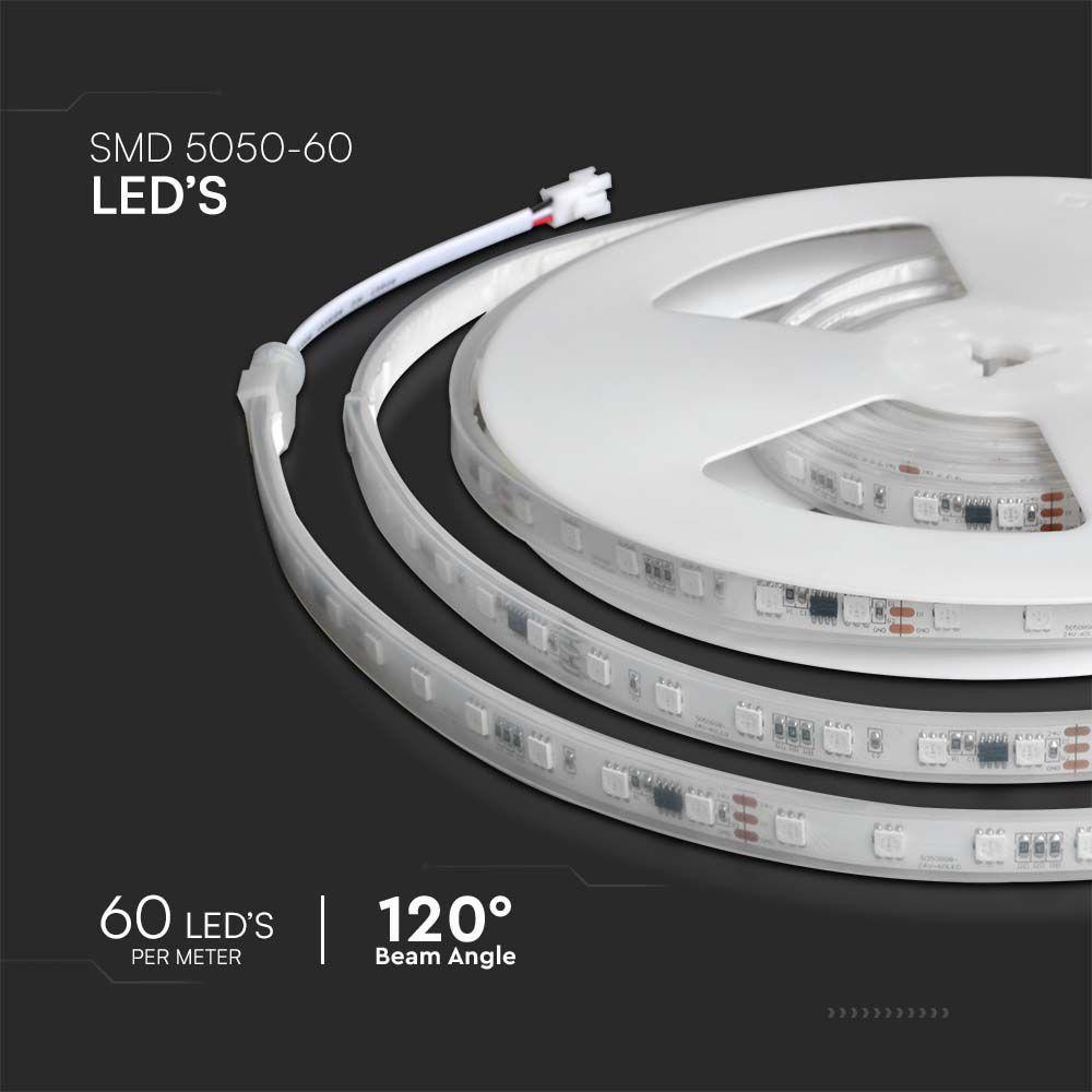 VT-5050 60 LED MAGIC STRIP RGB IP65 24V - SET