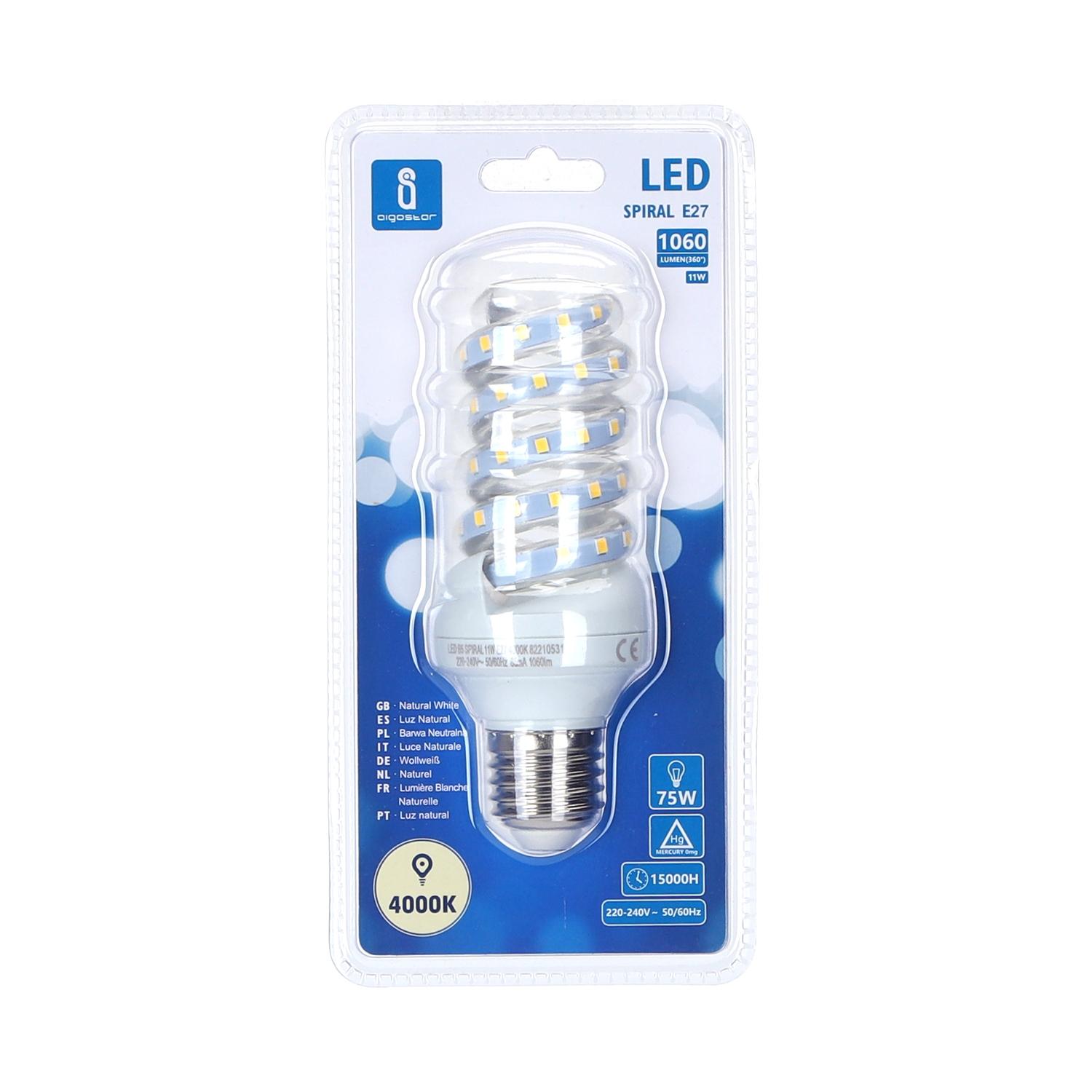 LED E27 11W Spiral tube