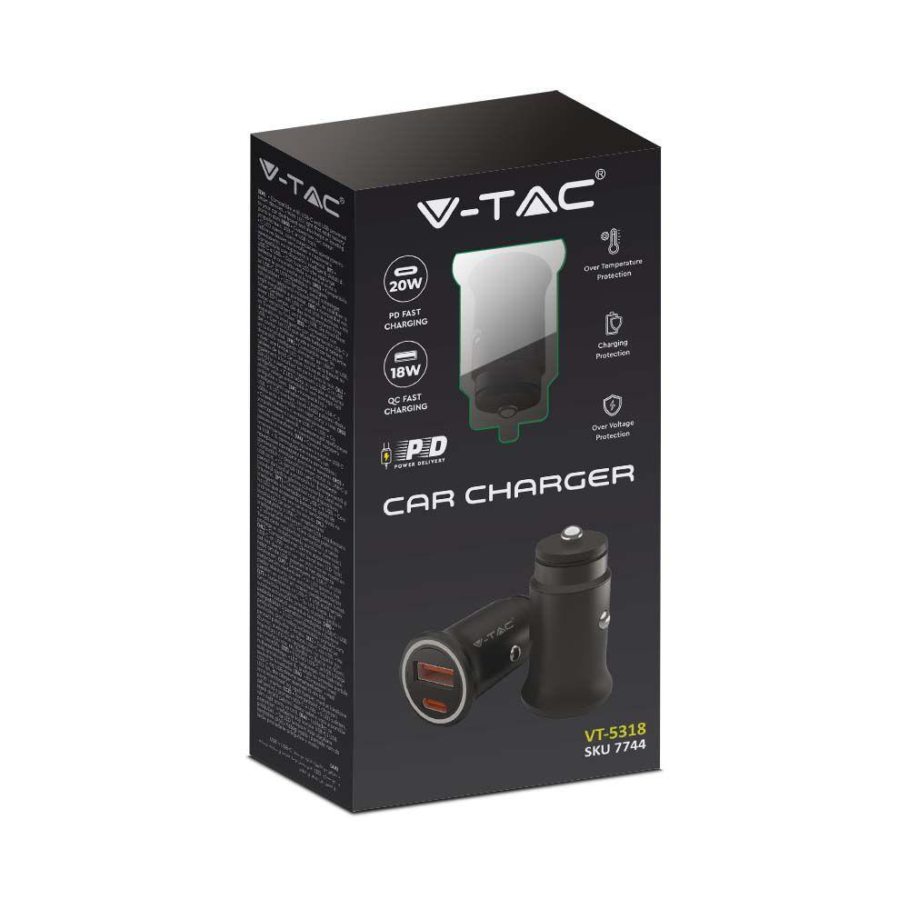 VT-5318 CAR CHARGER QC+PD