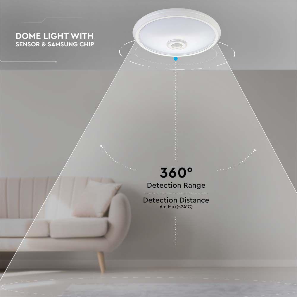 VT-13 12W LED DOME LIGHT WITH SENSOR AND SAMSUNG CHIP 3000K