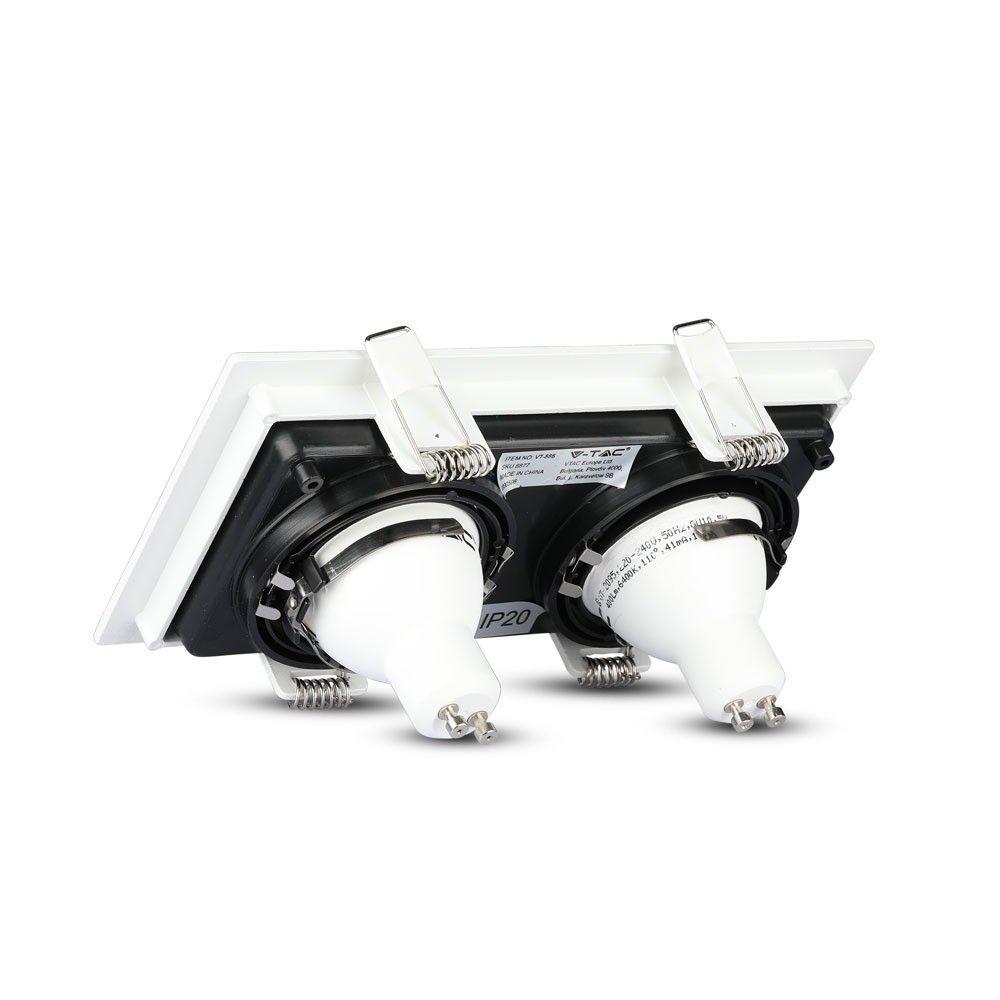 VT-886 2xGU10 FITTING SQUARE-WHITE+BLACK