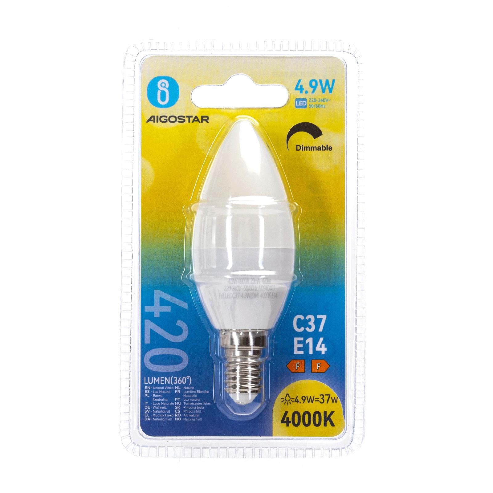 LED dimmable bulb C37 E14 4.9W 4000K