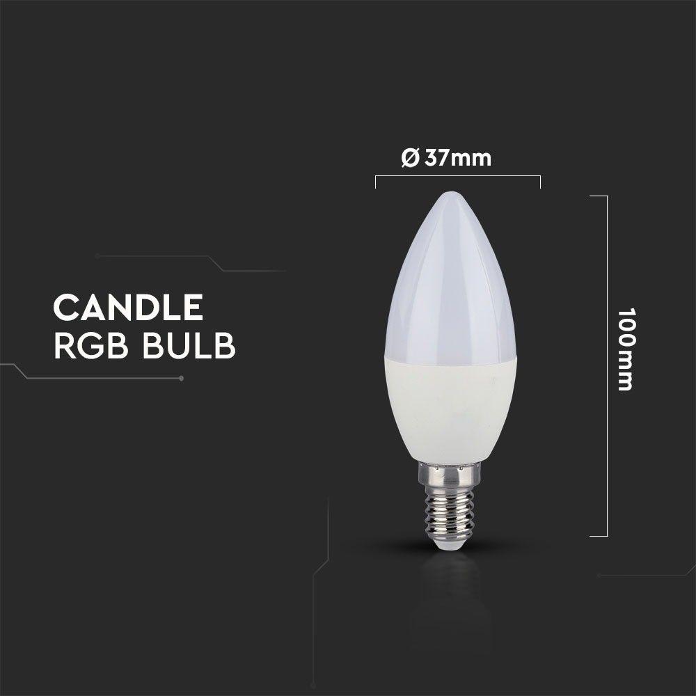 VT-2214 3.5W CANDLE BULB (RF CONTROL - DIMMABLE) RGB+3000K DIMMABLE E14