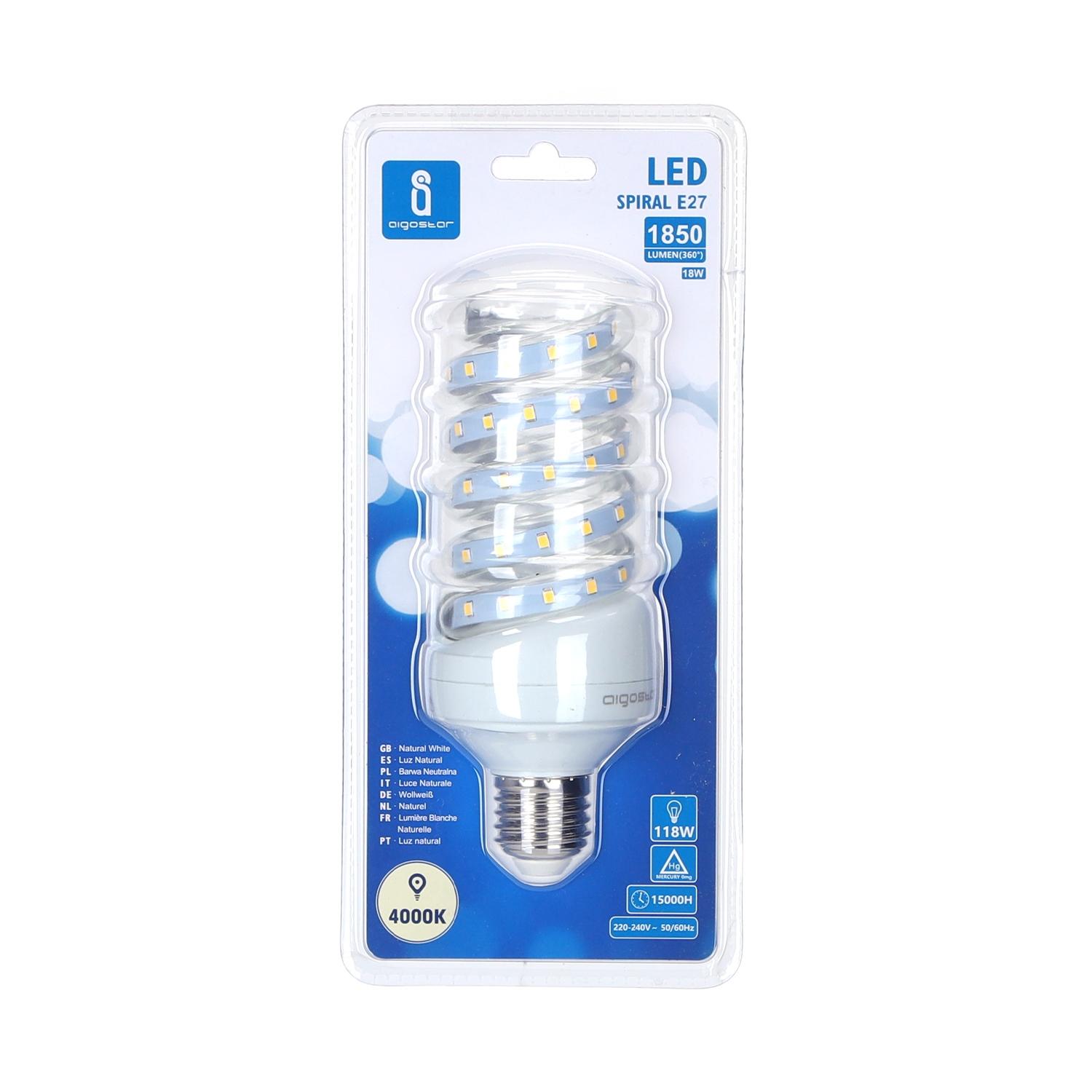 LED E27 18W Spiral tube