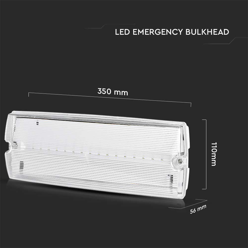 VT-997 3W LED EMERGENCY EXIT LIGHT SELF TEST BUTTON & RF CONTROL 6400K