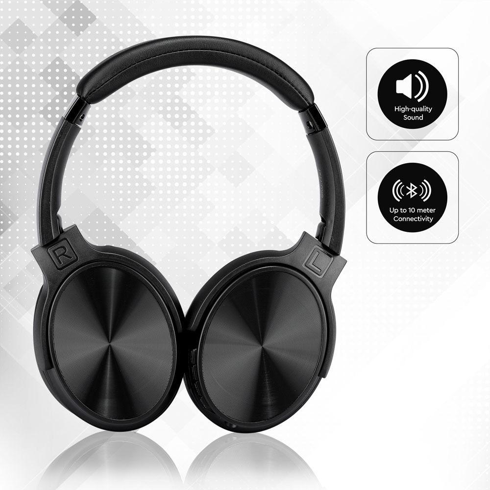 VT-6322 BLUETOOTH WIRELESS HEADPHONE WITH ROTATABLE HEAD-500mah-BLACK