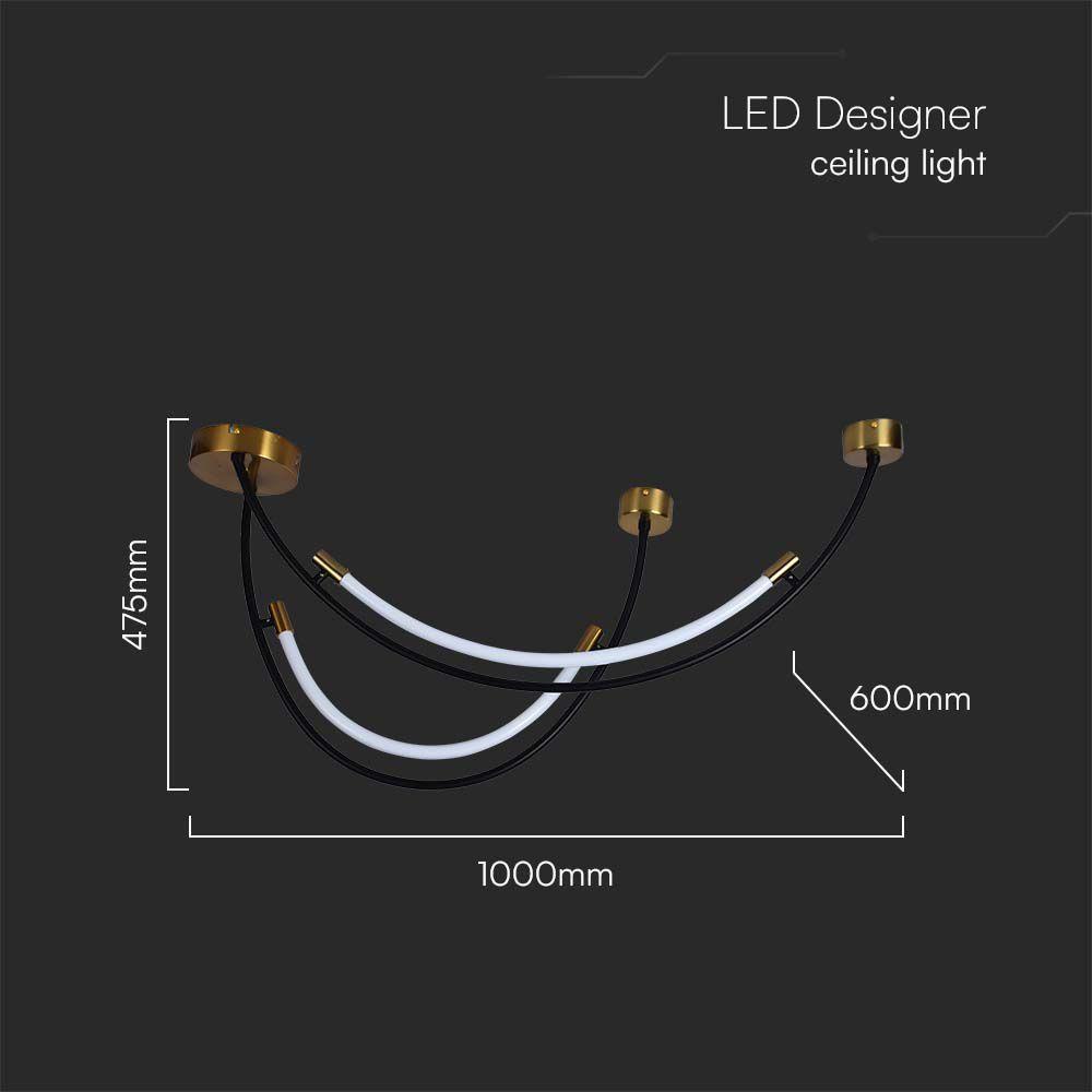 Lampa wisząca LED (L100*60CM), Barwa: 3000K, Obudowa: Czarno-złota      , VTAC, SKU 10087