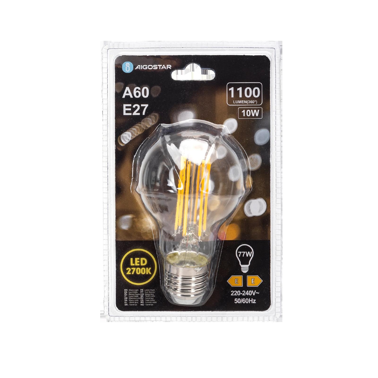 Żarówka LED Filament (Przezroczysta) A60 E27 10W