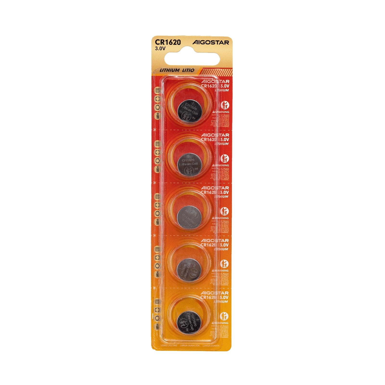 Coin cell batteries CR1620 3.0V 5pcs