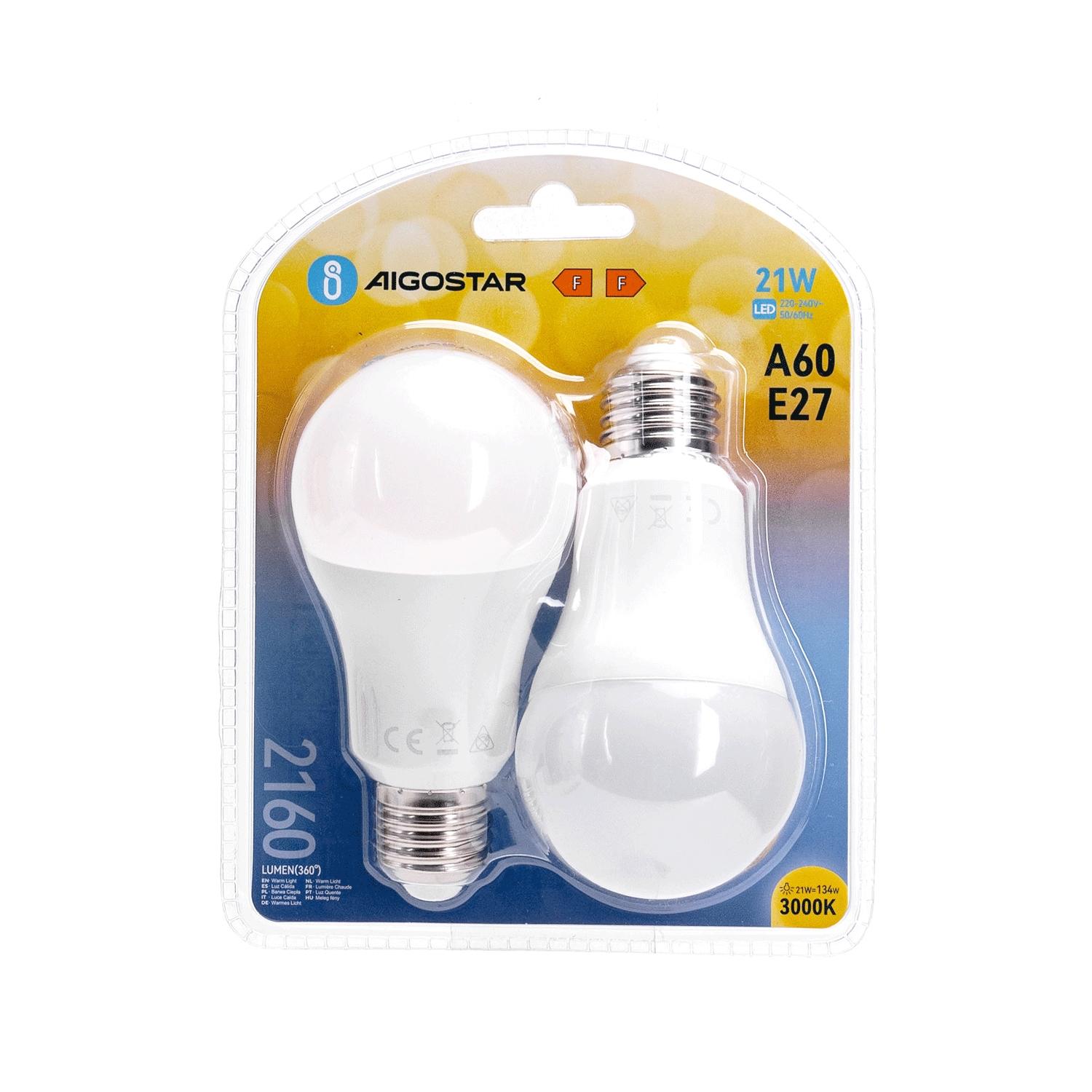 LED E27 21W A60 2pcs ( general bulb )