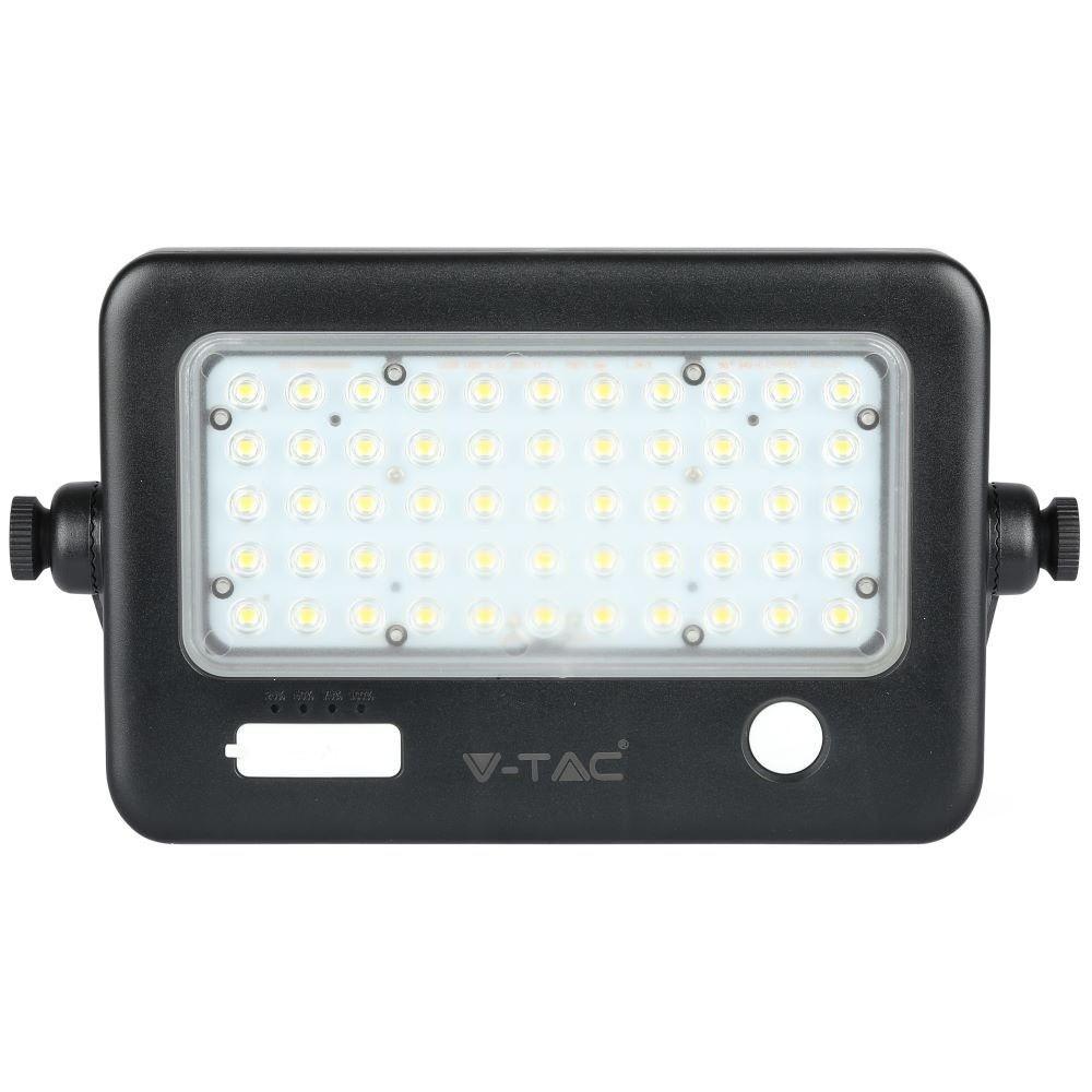 VT-788-10 10W LED SOLAR FLOODLIGHT-DETACHABLE TWIN PAD 4000K BLACK BODY