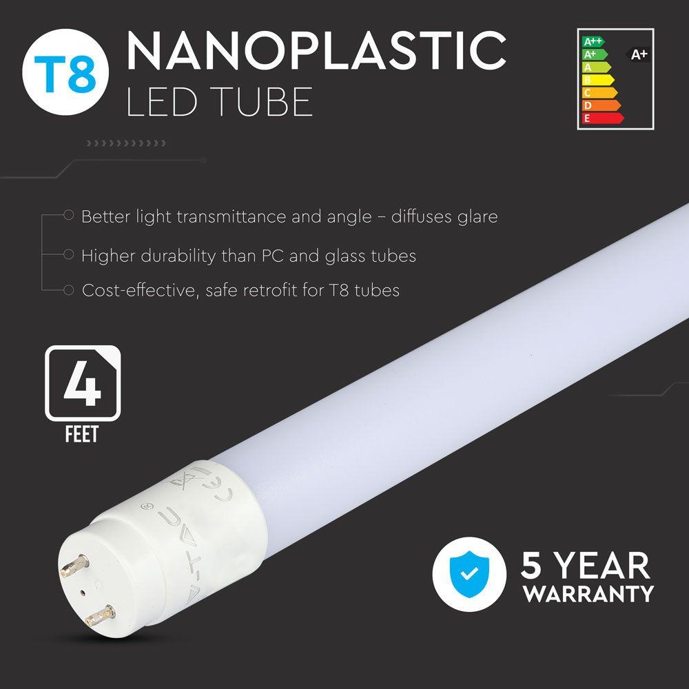 VT-121 18W T8 NANO PLASTIC TUBE-NON ROTATABLE(120CM) SAMSUNG CHIP 3000K