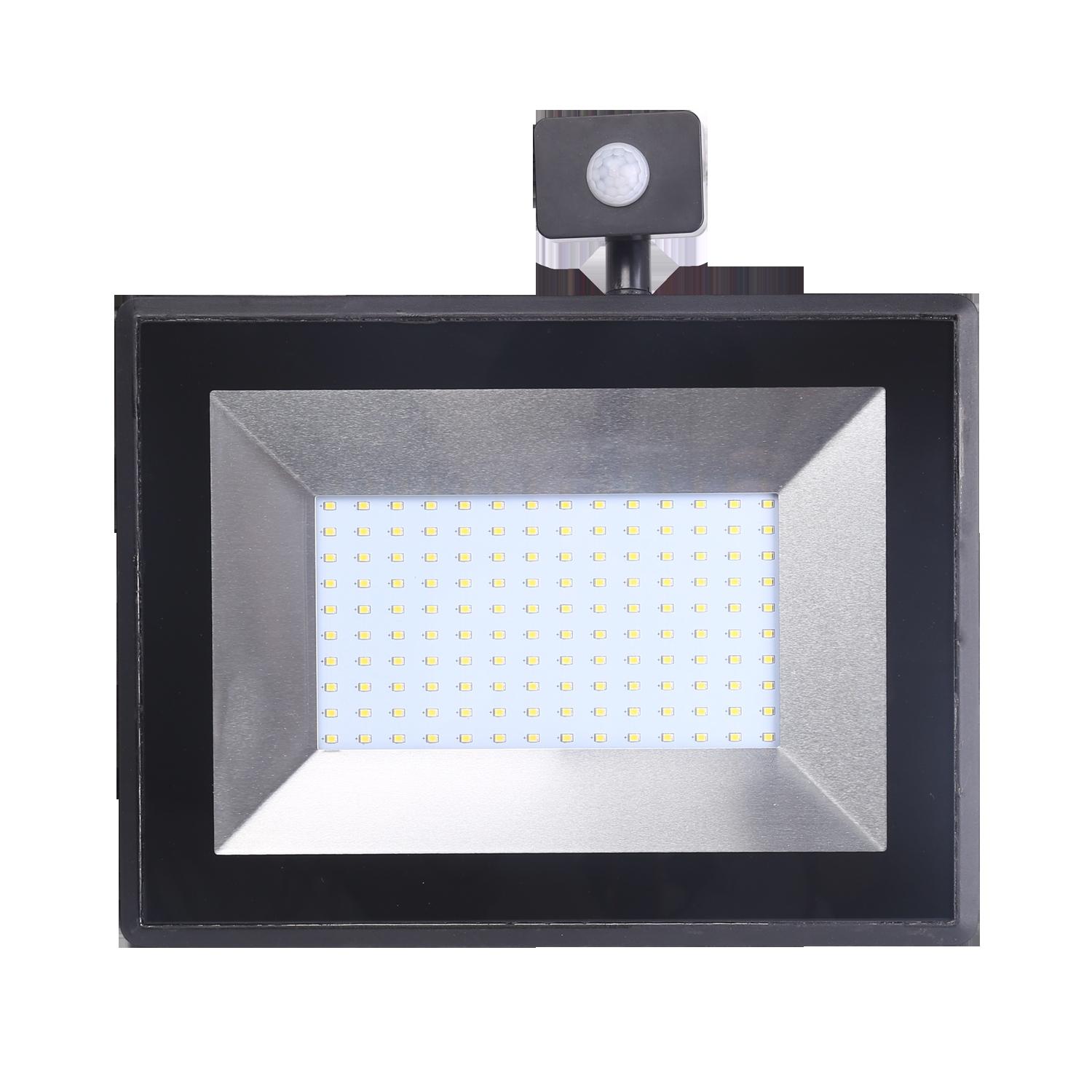 LED Slim Floodlight with Sensor Black 100W (Die-casting)