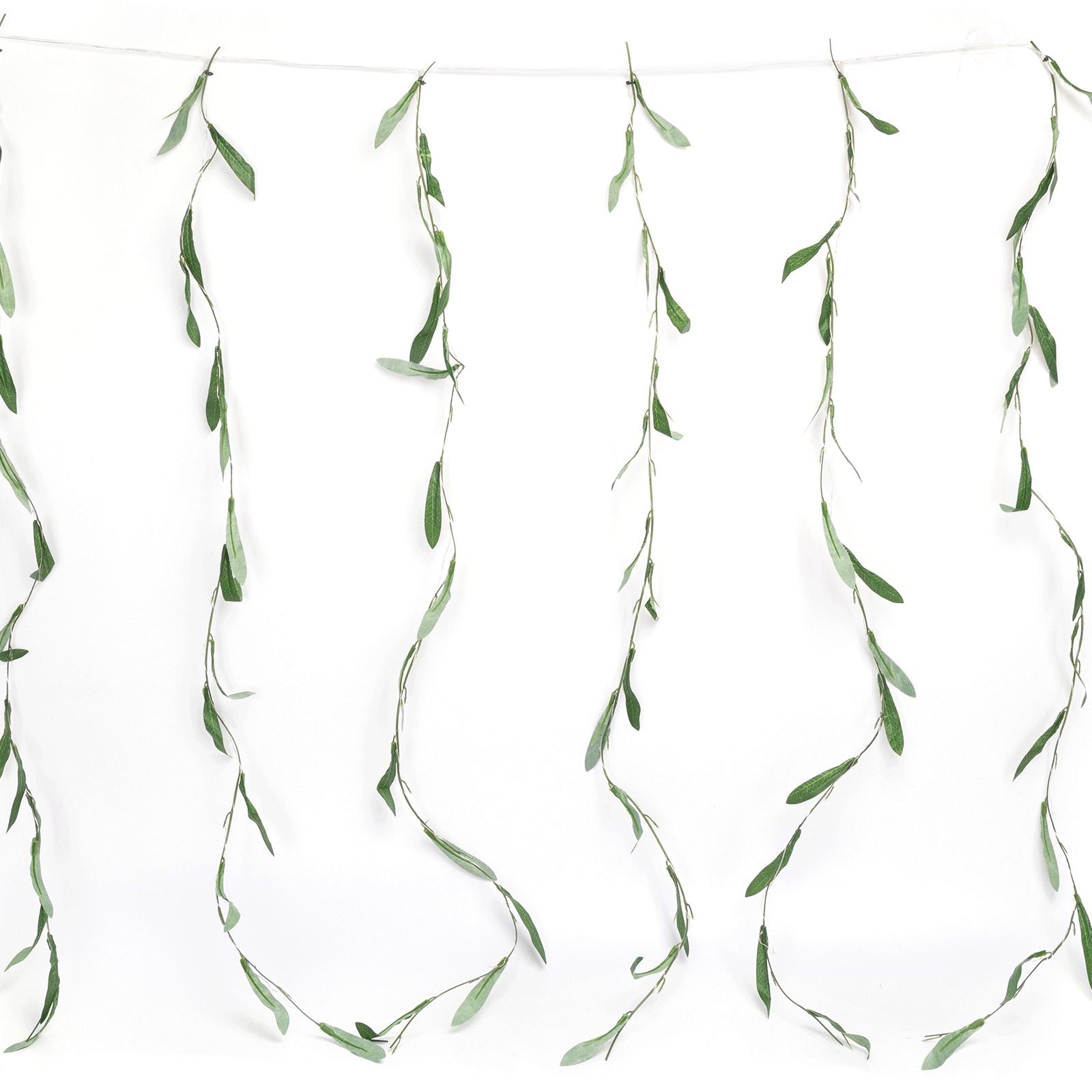 Solar simulation plant-curtain-Olive leaves-dark green-2700K-3M+1M*1M-70LED-8blinkIP65