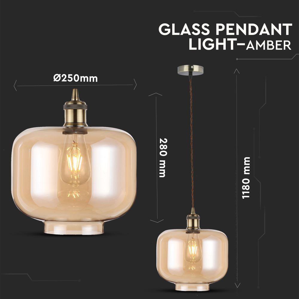 VT-7320 E27 GLASS PENDANT LIGHT-AMBER