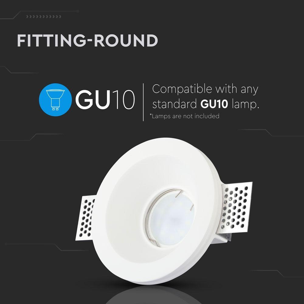 VT-859 GU10 FITTING ROUND-WHITE