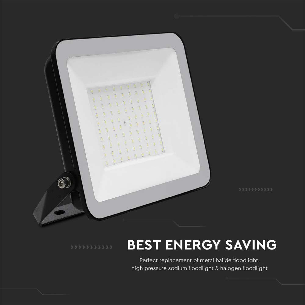 100W Naświetlacz SMD LED, Chip Samsung, Barwa: 6500K, Obudowa: Czarna, VTAC, SKU 10348