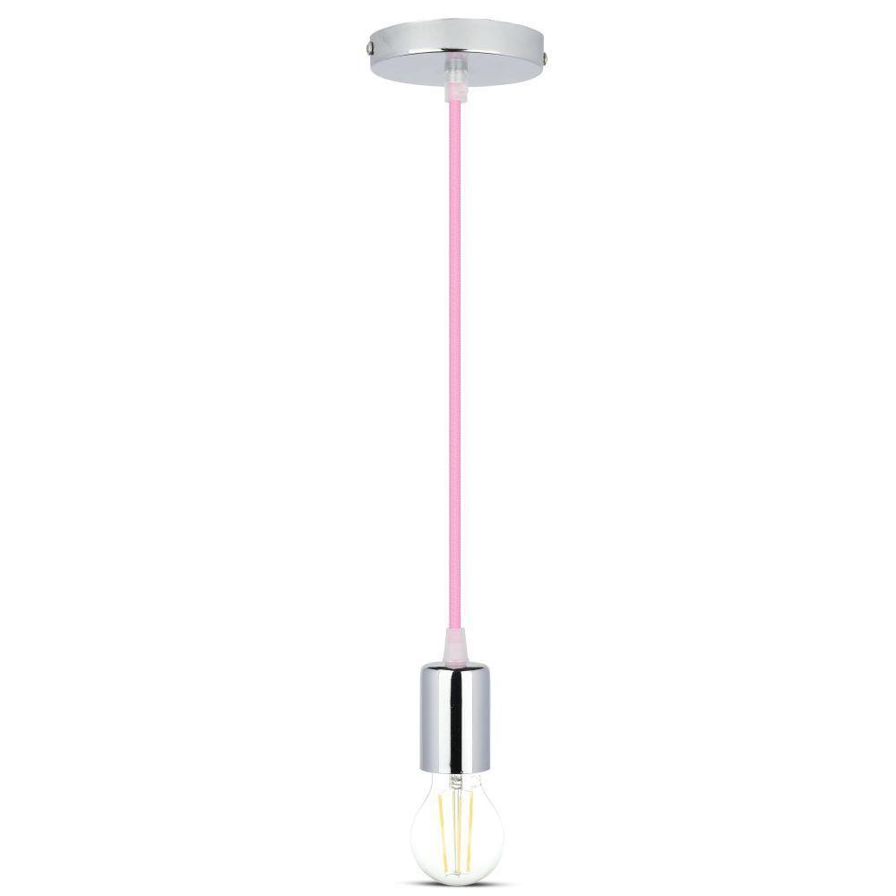 VT-7338 E27 CHROME METAL CUP PENDANT LIGHT-PINK