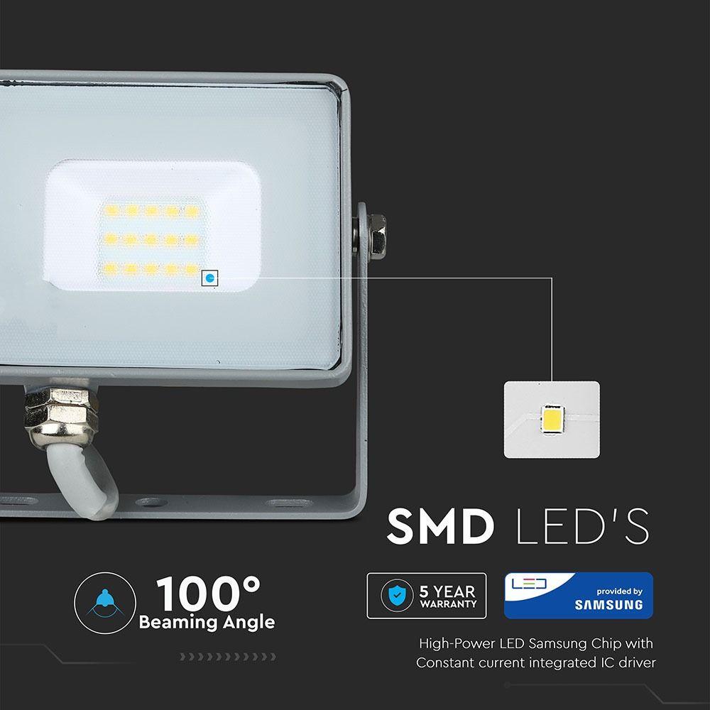 VT-10 10W SMD FLOODLIGHT SAMSUNG CHIP 6400K GREY BODY