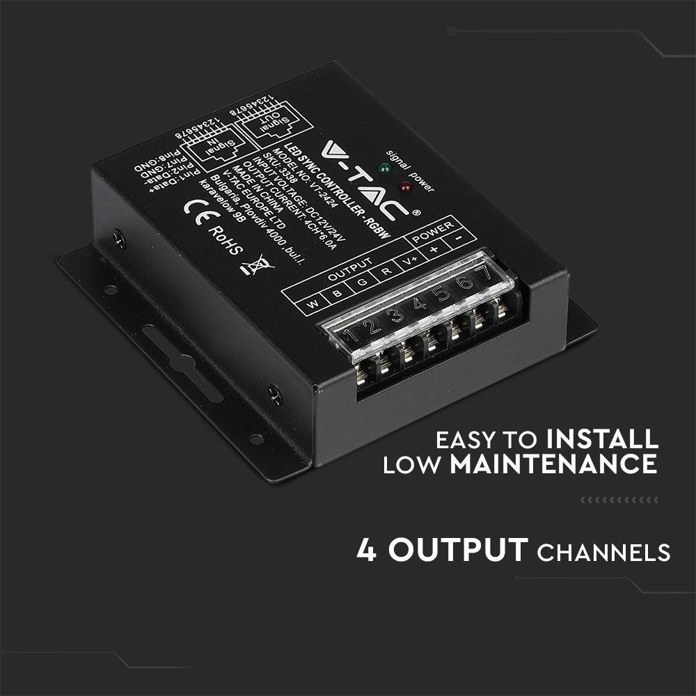 VT-2424 288W LED RGBW SYNC CONTROLLER WITH 24B RF DIMMER