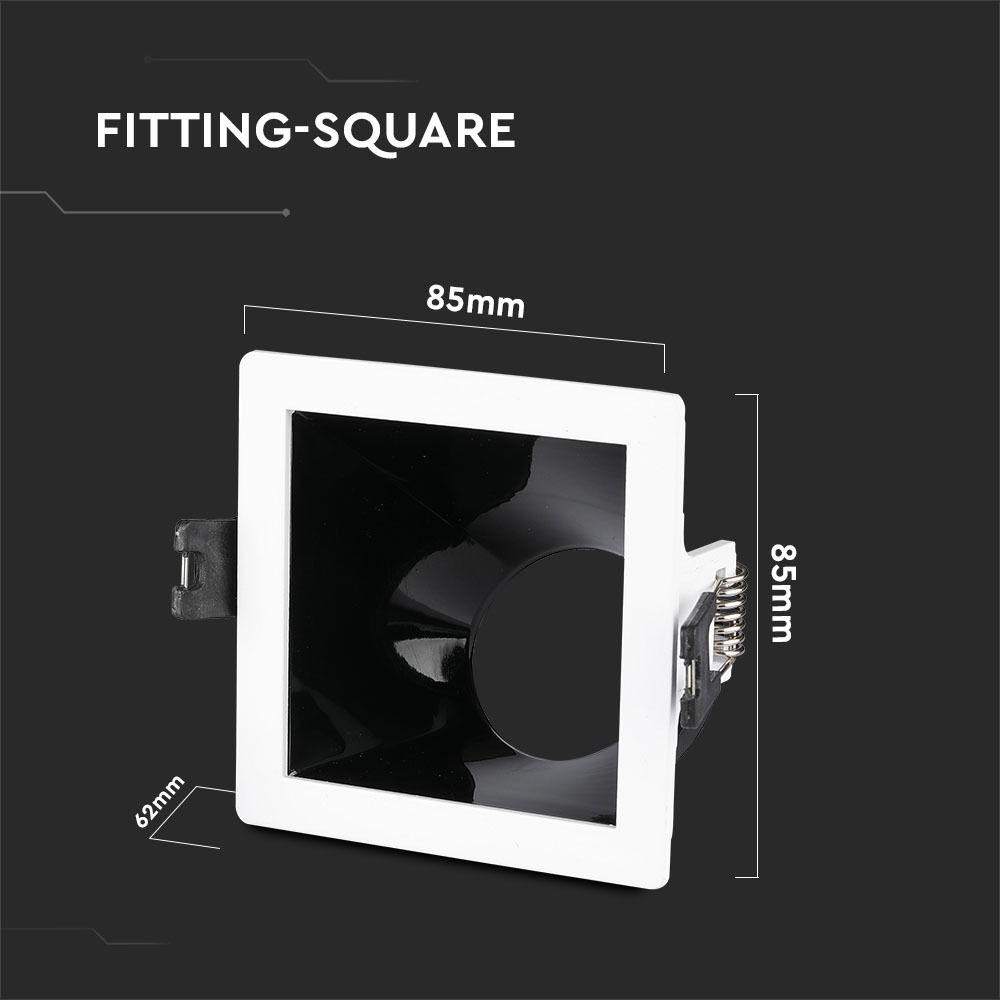 VT-875 GU10 FITTING SQUARE-WHITE+BLACK