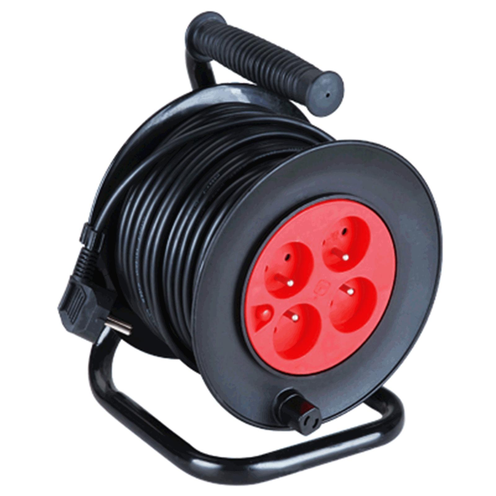 Cable Reels H05VV-F 3G1.0m㎡ 40m Black 4-way