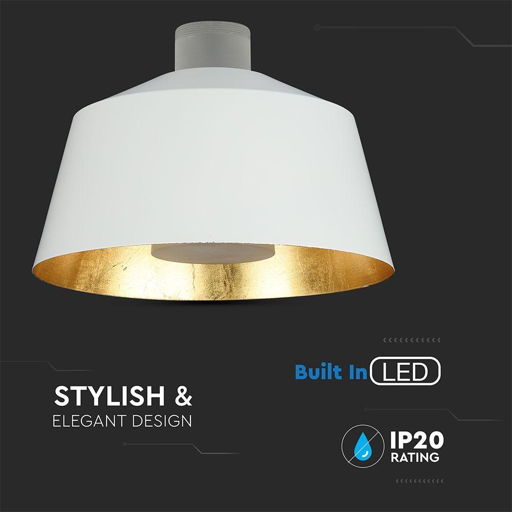 7W Lampa Wisząca LED, Klosz: Akryl, Biały, Barwa:3000K, VTAC, SKU 3937