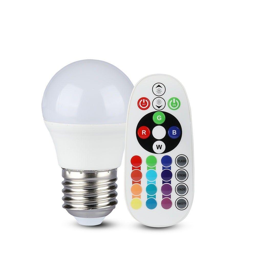 VT-2224 3.5W G45 LED BULB (RF CONTROL - DIMMABLE) RGB+4000K DIMMABLE E27