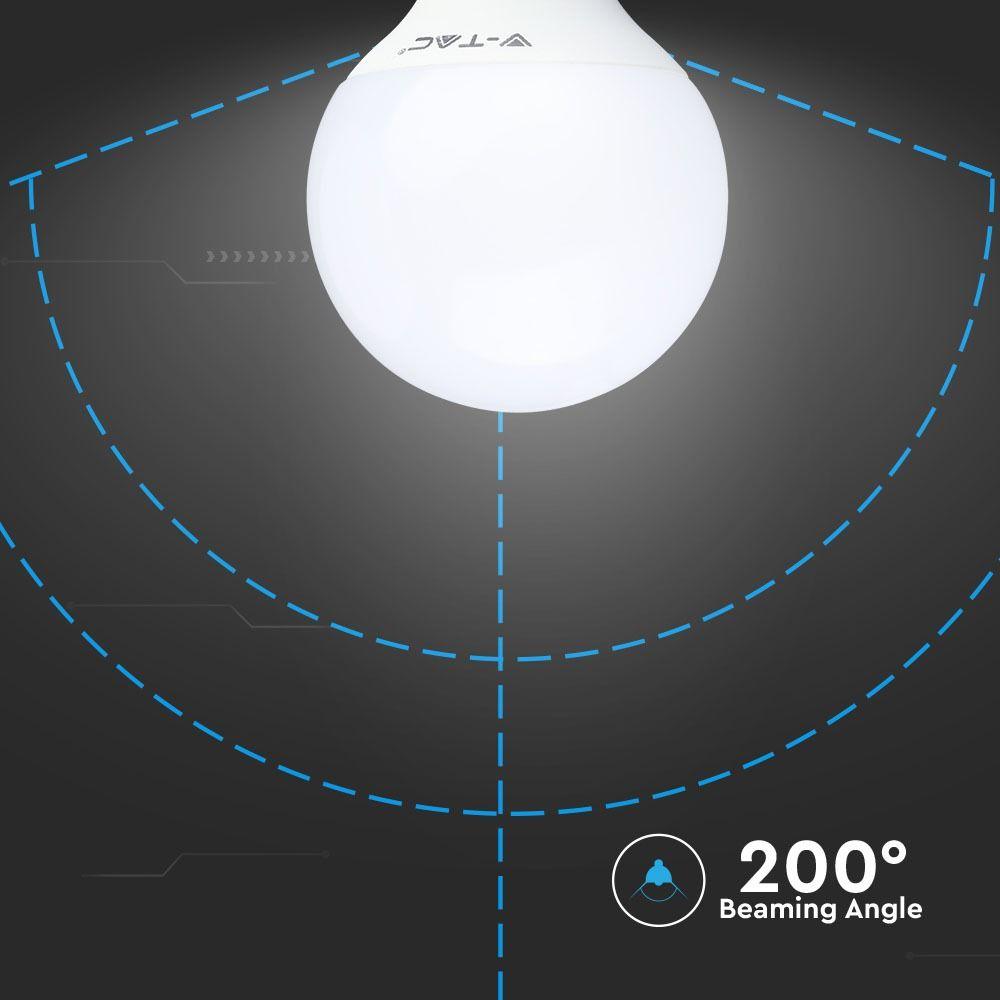 10W G95 Żarówka LED, Barwa:3000K, Trzonek:E27, VTAC, SKU 4276