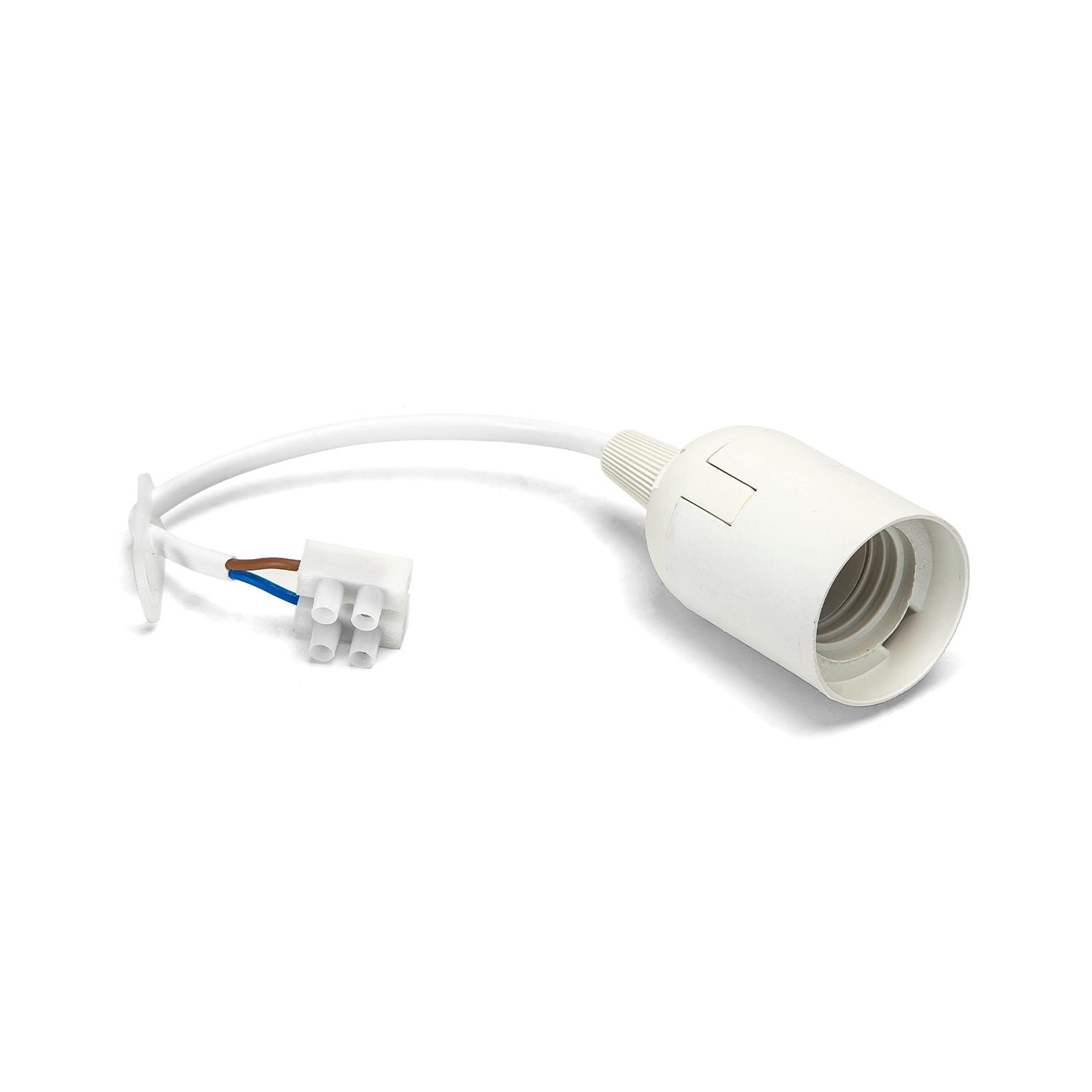 E27 plastic lamp holder with wiring terminal white 3pcs