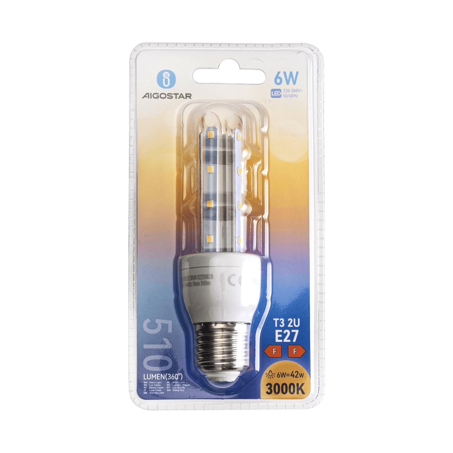 LED E27 6W U-tube