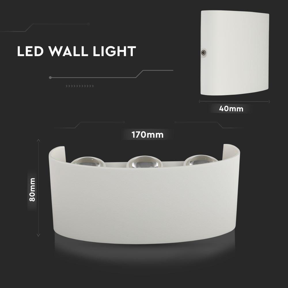 6W Lampa ścienna LED, Barwa:3000K, Obudowa: Piaskowy, VTAC, SKU 8613