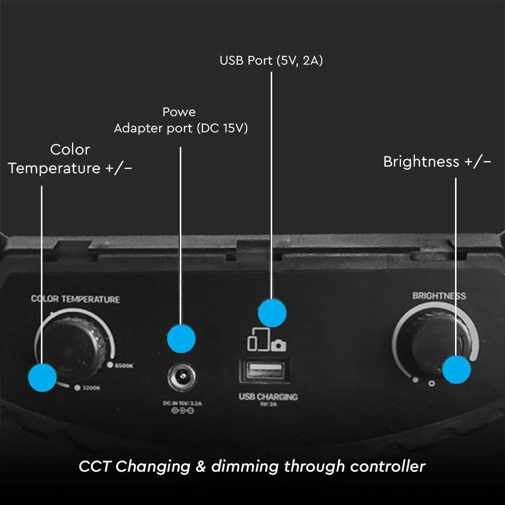 VT-45055 55W LED RING LIGHT 18INCH WITH 3 PHONE HOLDER AND REMOTE 3200K-5800K