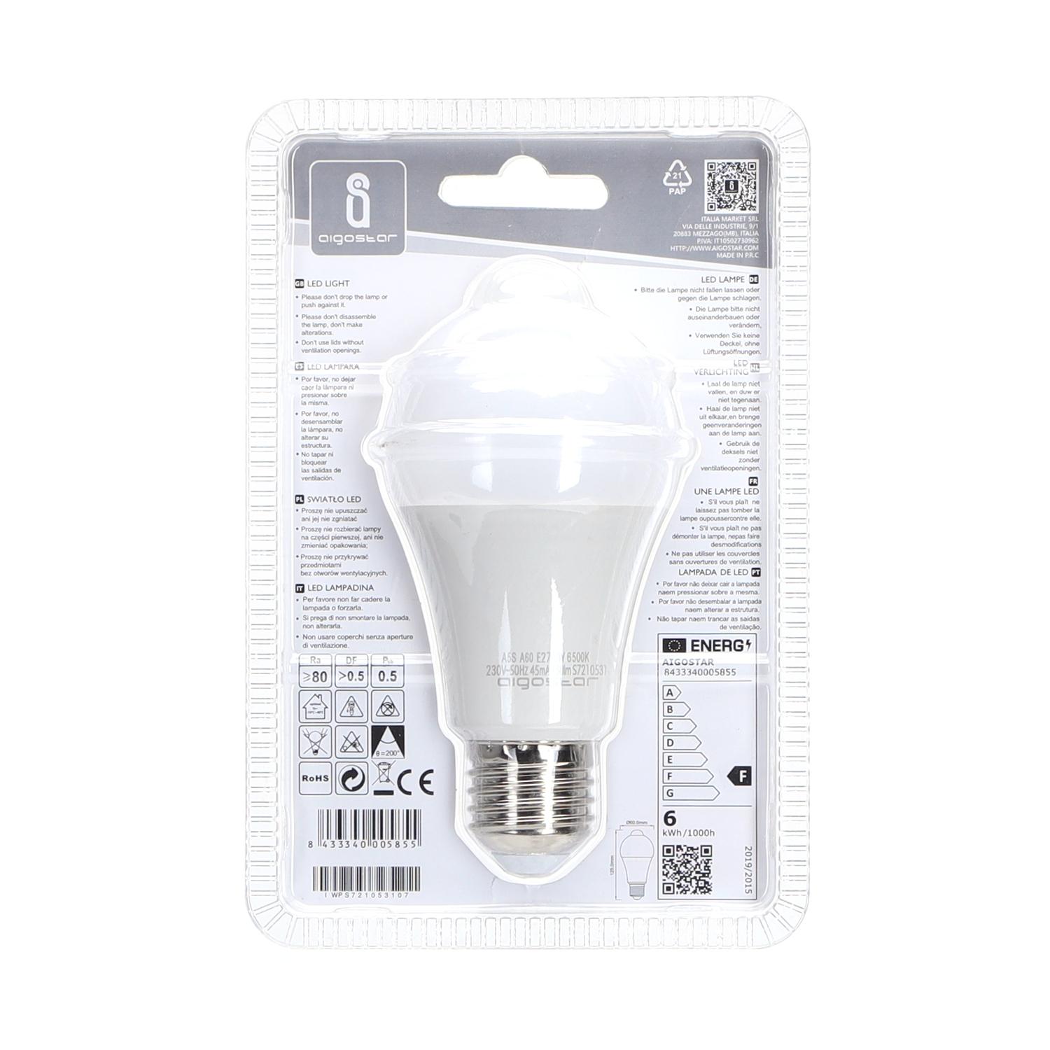 LED E27 6W A60 ( Sensor bulb )