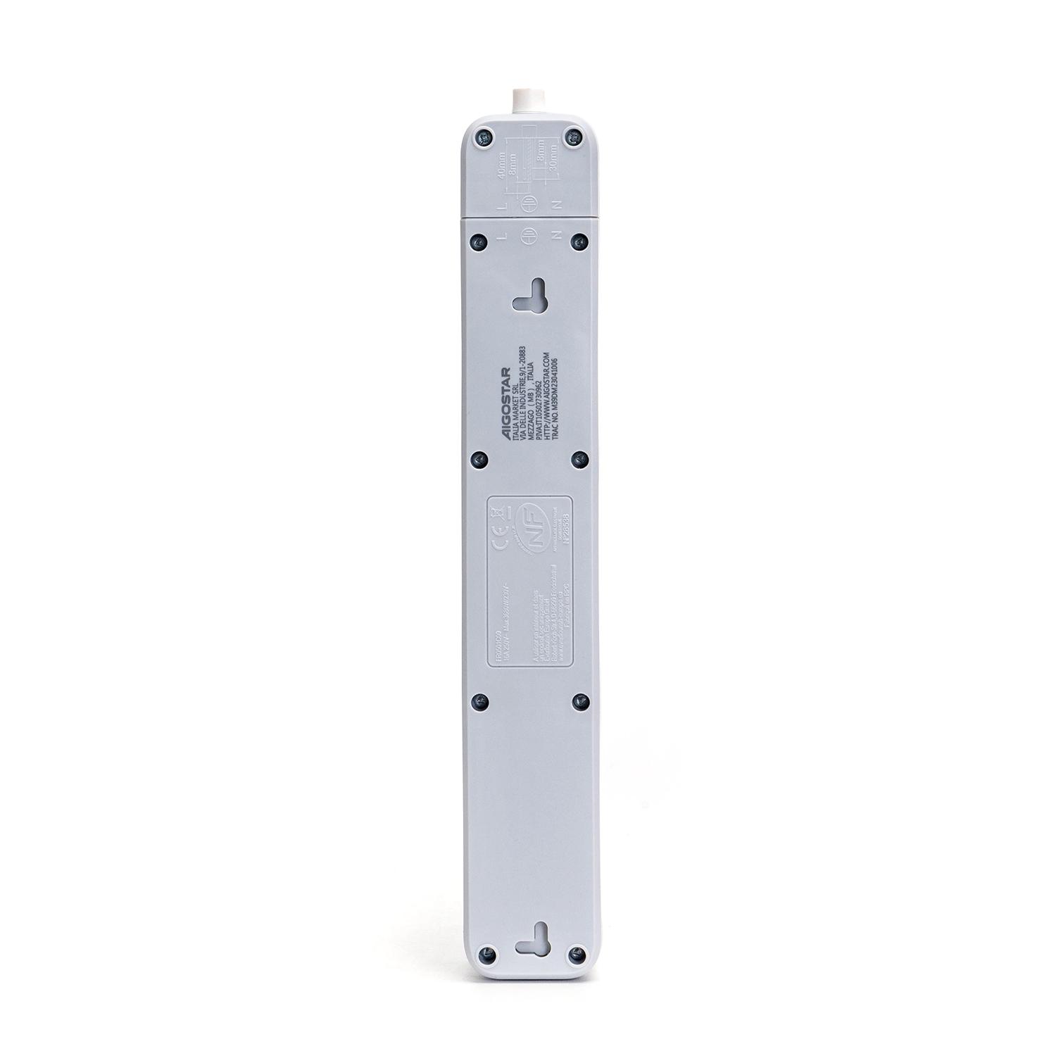 Power strips 5-way White and Gray