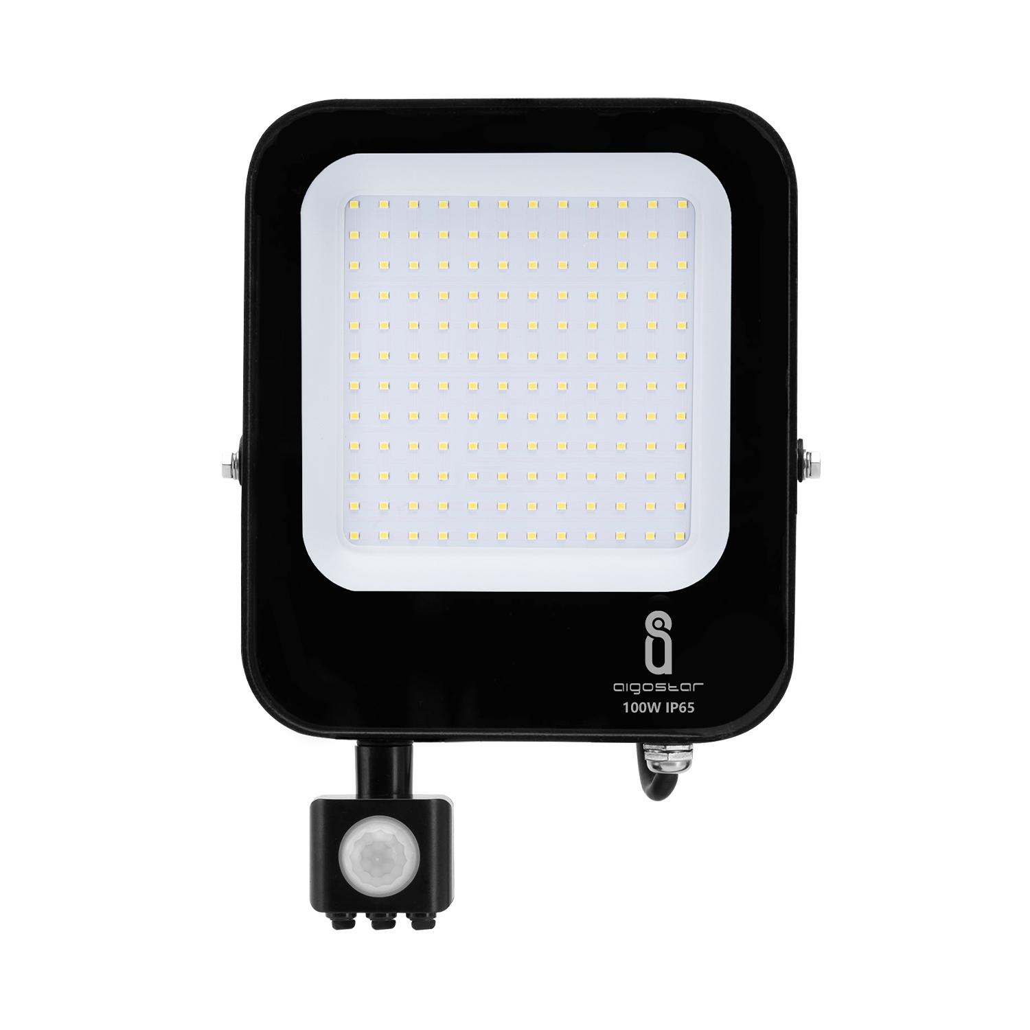 LED Floodlight with Sensor Black 100W