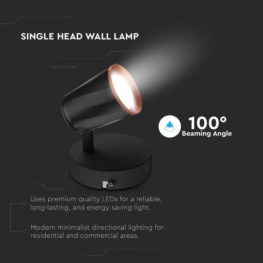 VT-806 6W LED WALL LIGHT(1 HEAD) 4000K BLACK