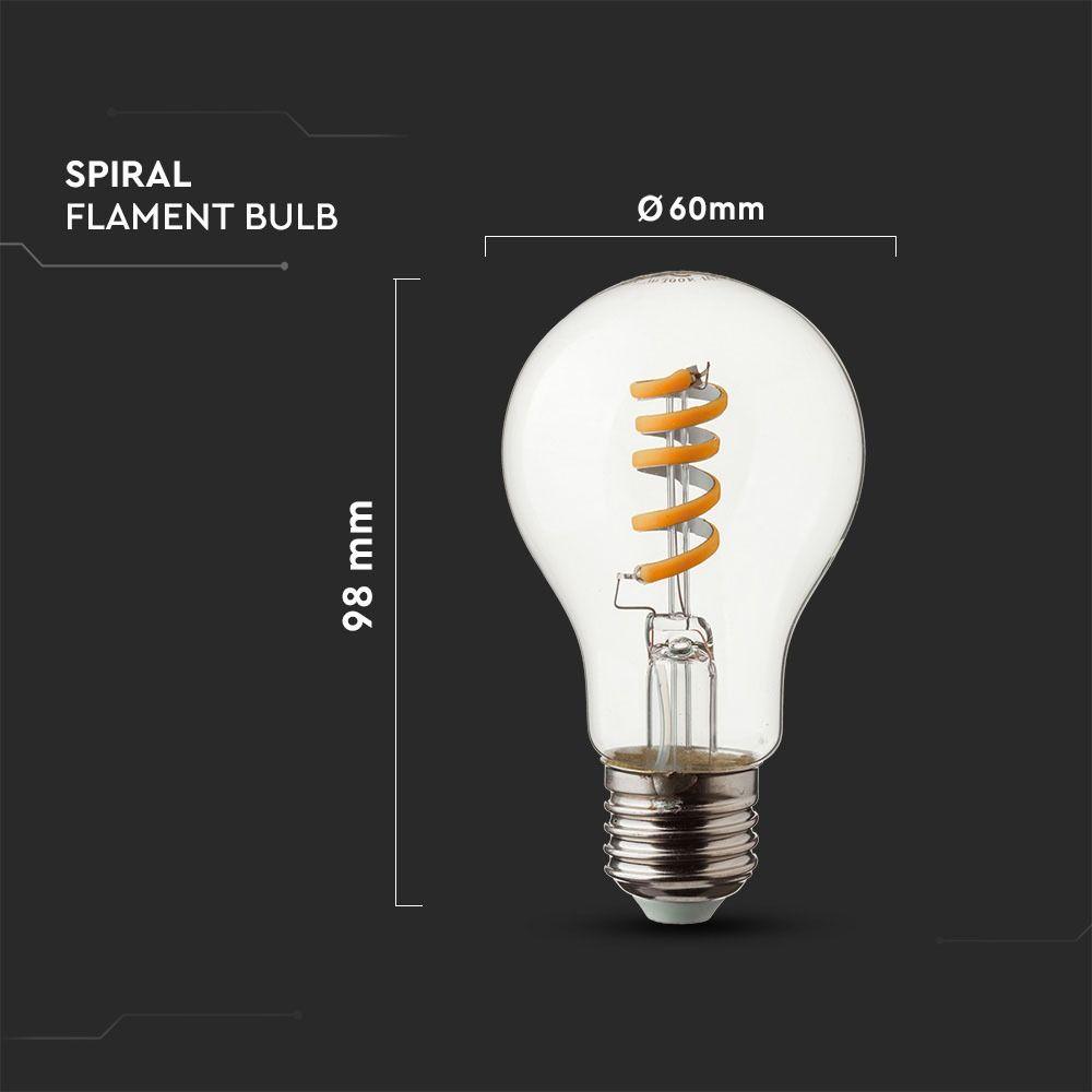 VT-2164 4W LED SPIRAL FILAMENT BULB-CLEAR 2700K