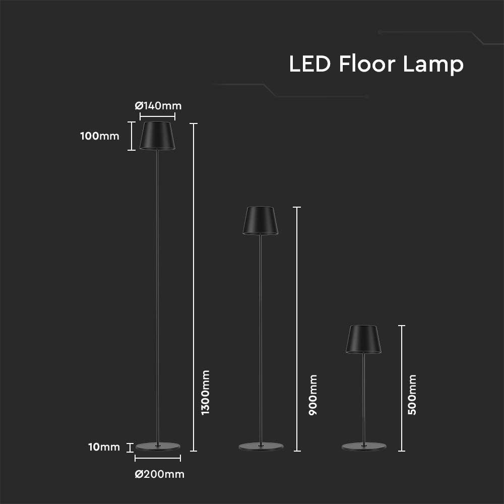 4W Lampa LED, Bateria: 4400mA, Barwa: 3000K, IP54, Obudowa: Czarna    , VTAC, SKU 7009