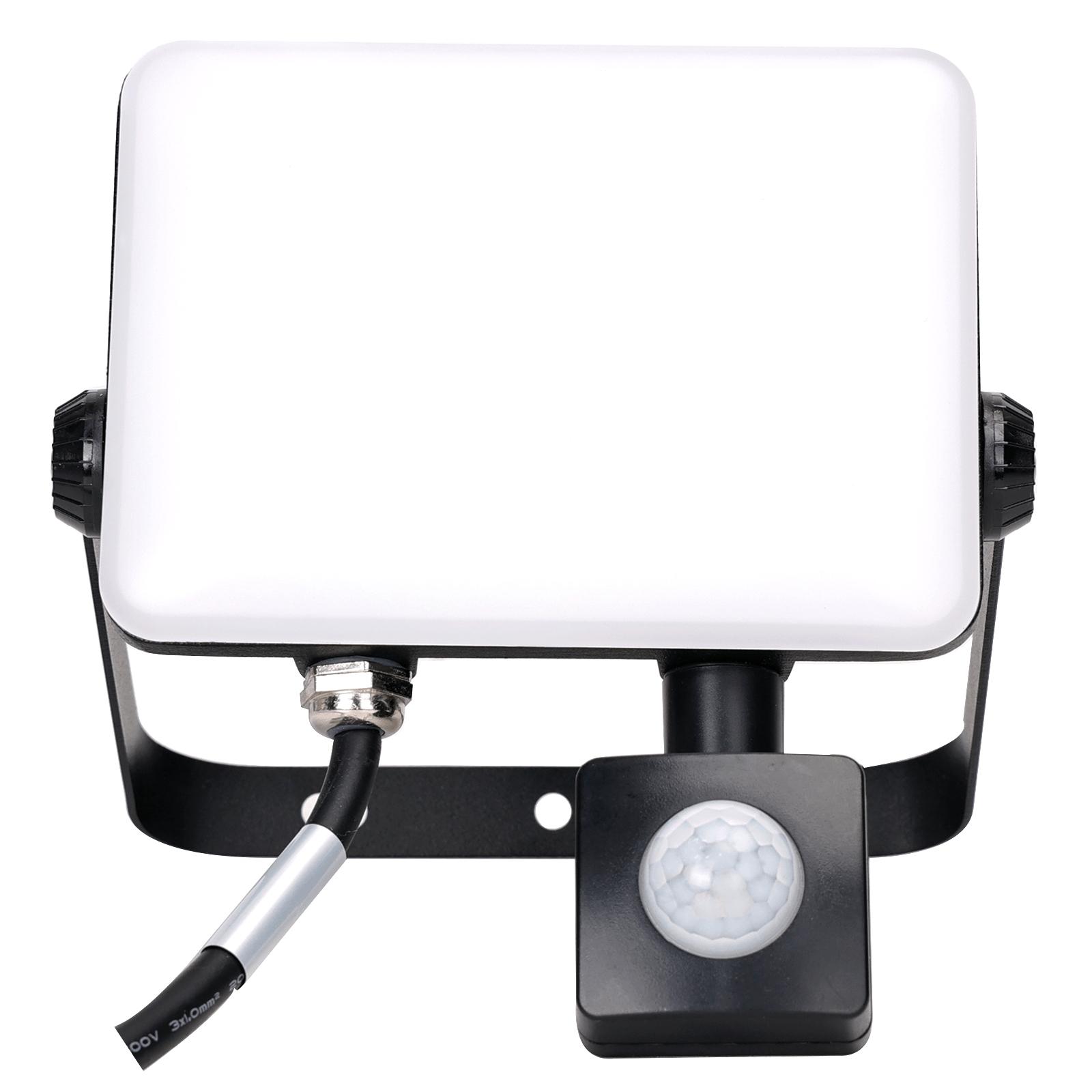 LED Motion Sensor Frosted Cover Floodlight with Black Housing, 30W, 6500K