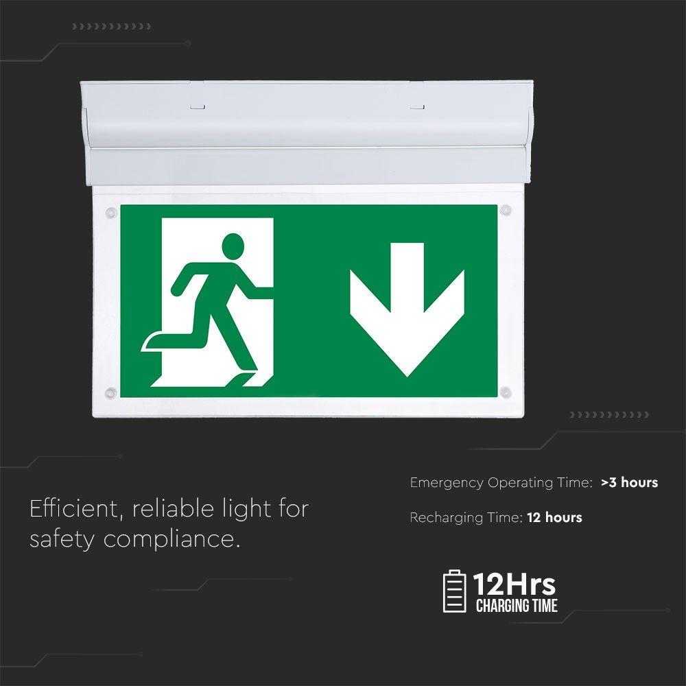 VT-519-S 2W WALL SURFACE EMERGENCY EXIT LIGHT WITH SAMSUNG LED 6000K