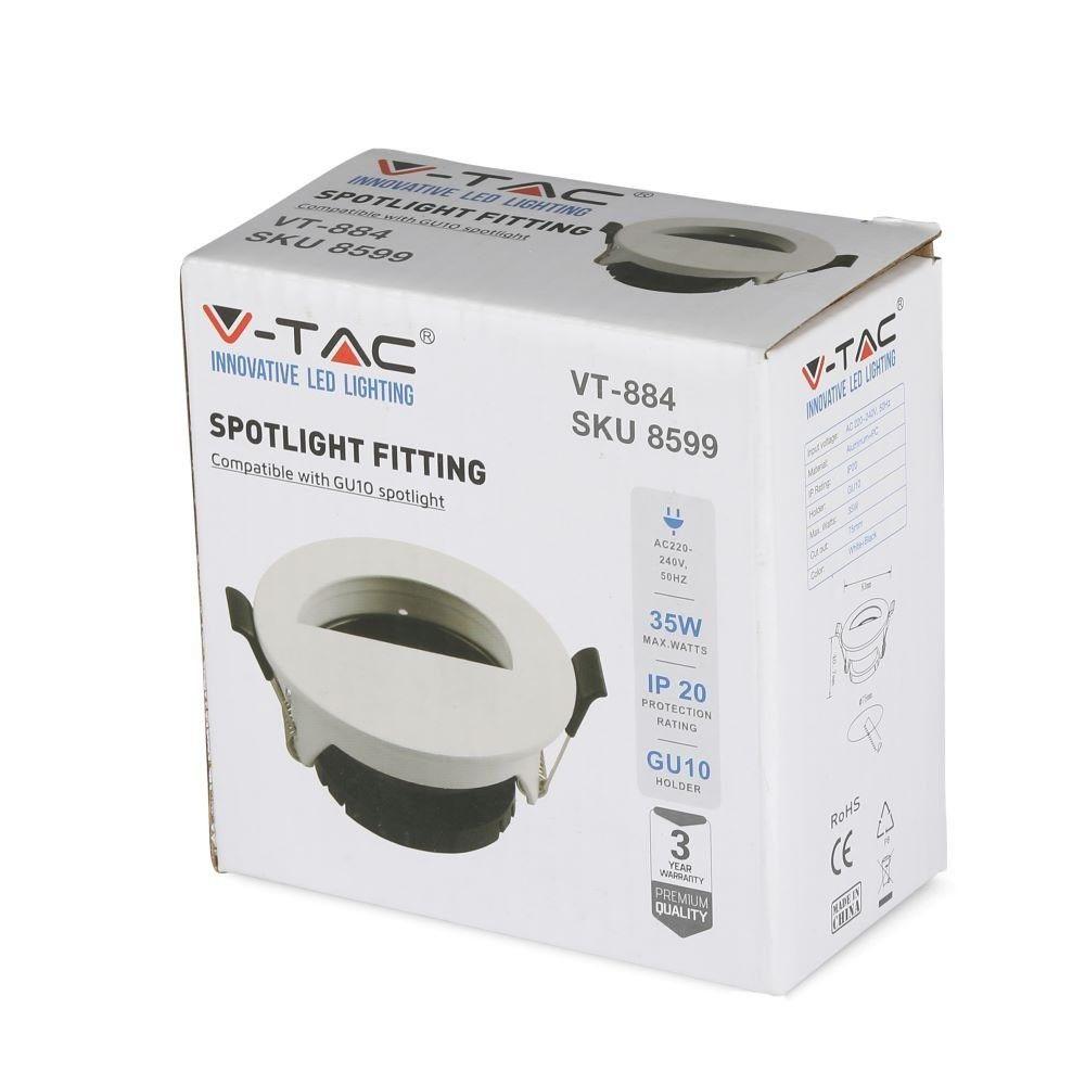 VT-884 GU10 FITTING HALF CIRCLE WHITE+BLACK