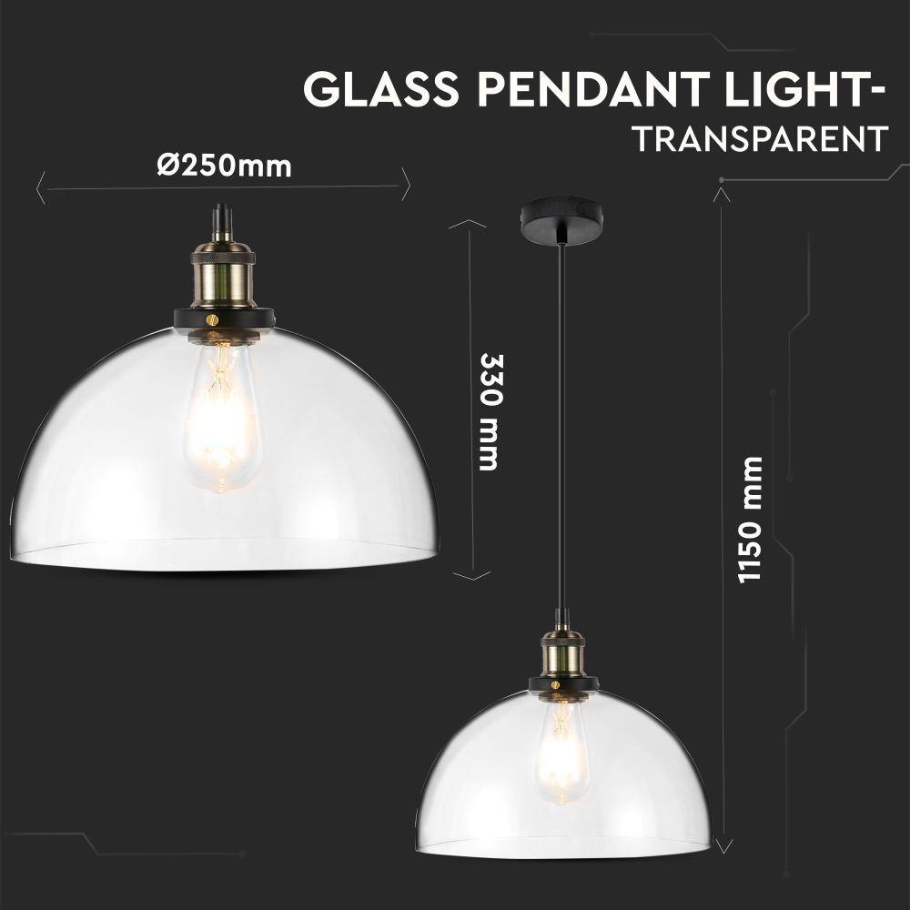 Lampa wisząca, Klosz: Transparentny, VTAC, SKU 3737