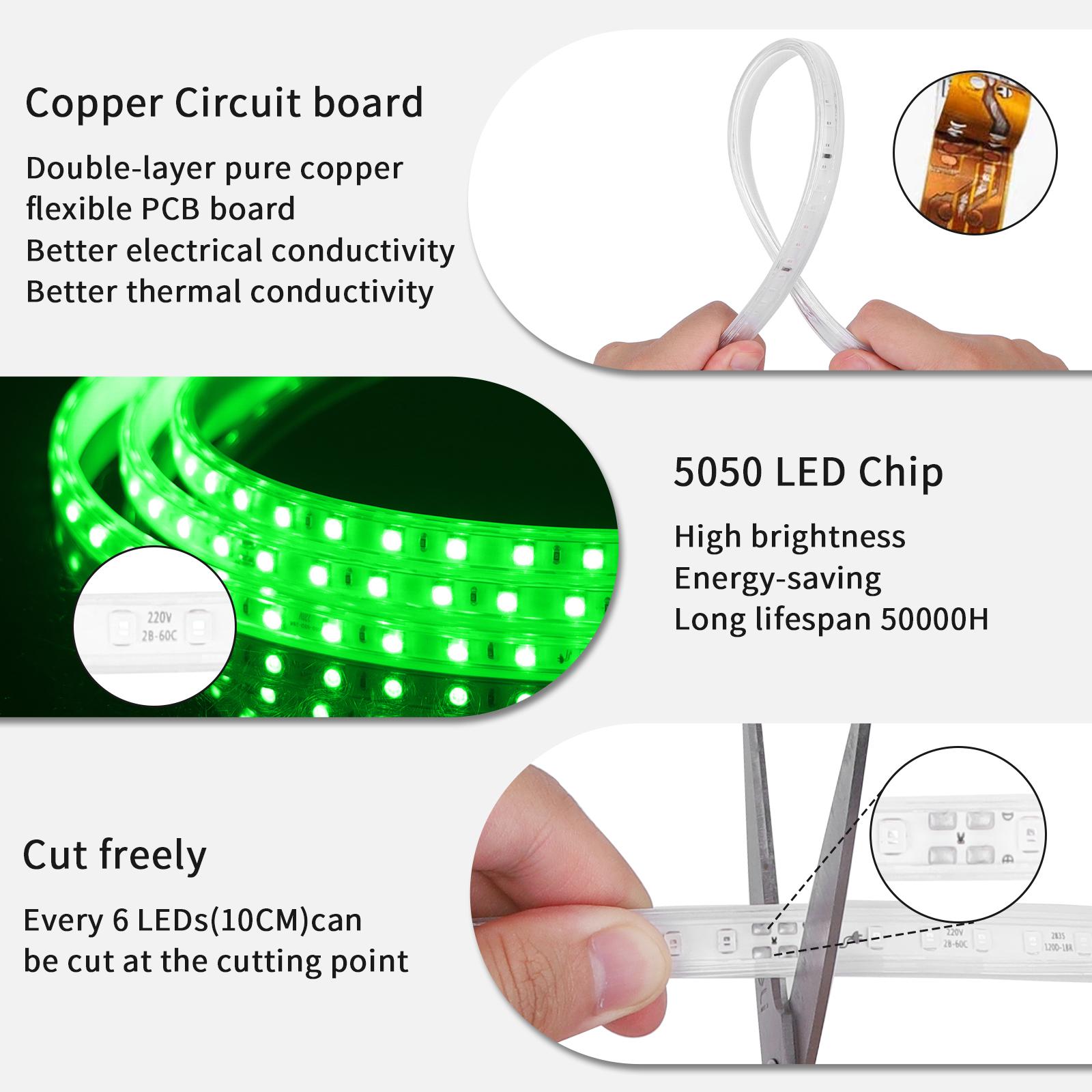 Integrated circuit LED strip light 2835 Green light