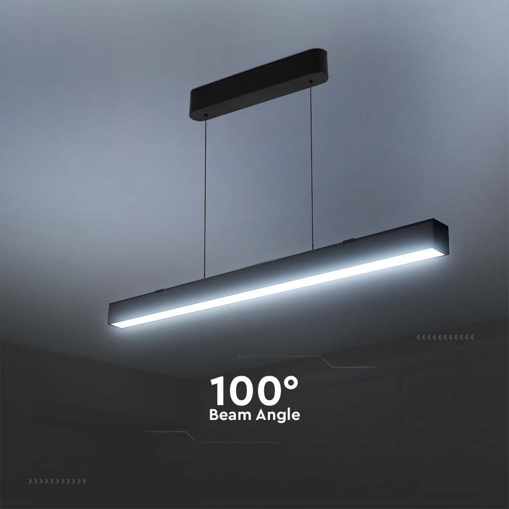 VT-7-44 40W LED LINEAR HANGING SUSPENSION LIGHT-SAMSUNG CHIP-UP & DOWN SYSTEM 3IN1 BLACK BODY